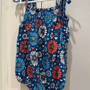 Gigi & Max Bamboo Floral patriotic bubble romper